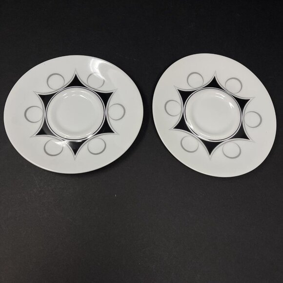 Mikasa Tempo Seventy Fine China Geni B3076 Oval Saucers Set Of 2 - Picture 2 of 6
